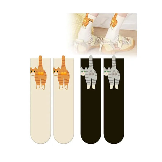 Cat Socks with Balls 2PCS