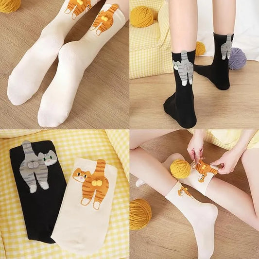 Cat Socks with Balls 2PCS